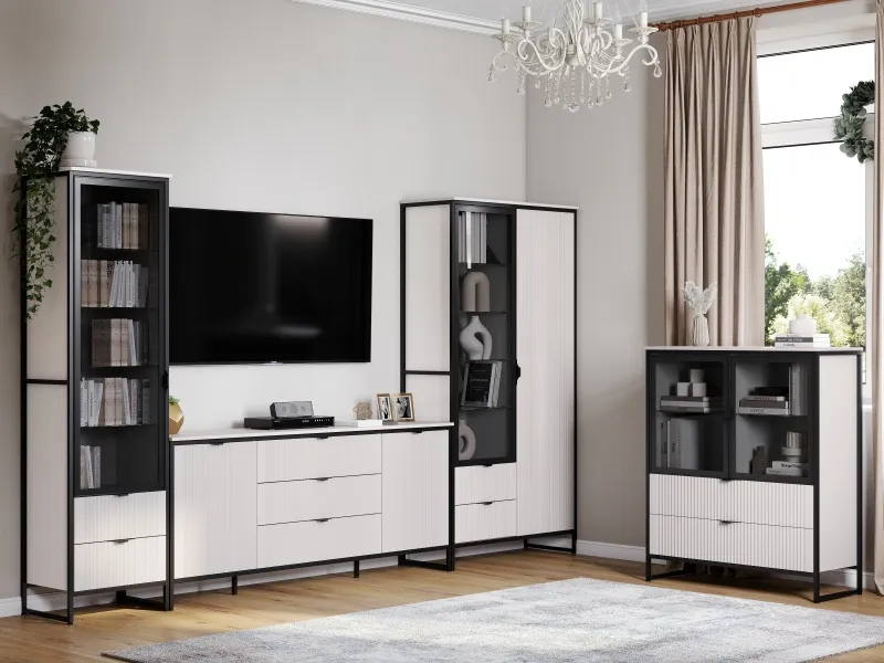 Шкаф 1 дв 2 ящ "Нора" гостиная Персидский жемчуг