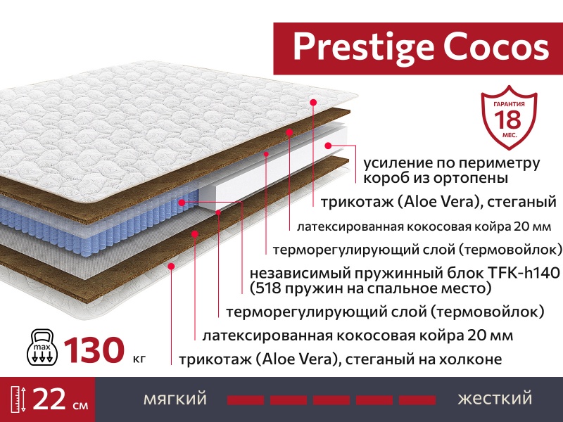 Матрас Prestige Cocos 1200х1900