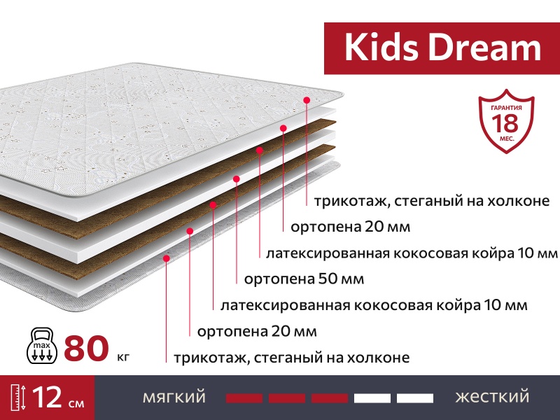 Матрас Kids Dream 700х1600